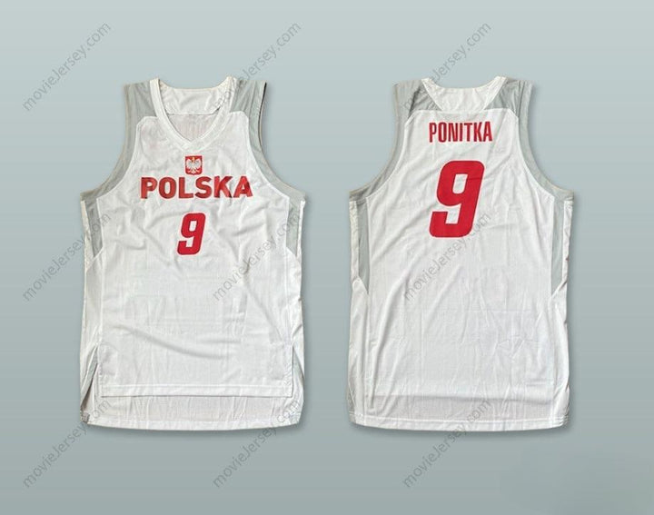 CUSTOM ANY Name Number MATEUSZ PONITKA 9 POLSKA POLAND WHITE BASKETBALL JERSEY Top Stitched S-6XL