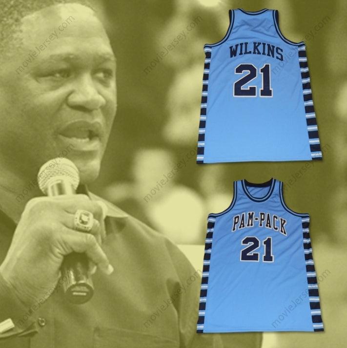 CUSTOM ANY Name Number DOMINIQUE WILKINS 21  HIGH SCHOOL PAM-PACK BASKETBALL JERSEY Top Stitched S-6XL