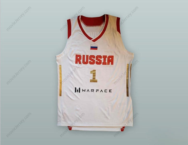 CUSTOM ANY Name Number ALEXEY SHVED 1 RUSSIA NATIONAL TEAM WHITE BASKETBALL JERSEY Top Stitched S-6XL