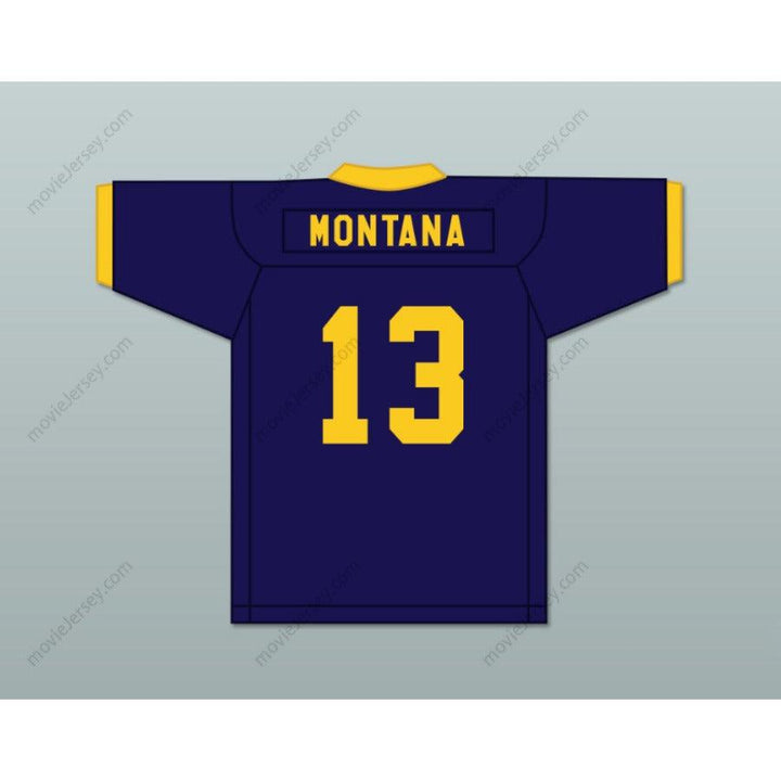 CUSTOM ANY Name Number JOE MONTANA 13 RINGGOLD HIGH SCHOOL RAMS NAVY BLUE FOOTBALL JERSEY Top Stitched S-6XL