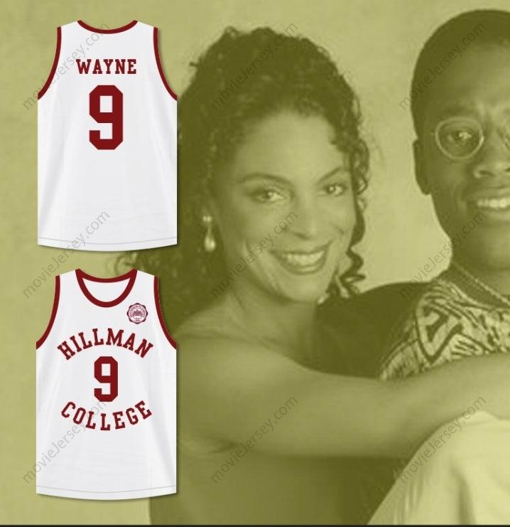 CUSTOM ANY Name Number DWAYNE WAYNE 9 HILLMAN COLLEGE WHITE BASKETBALL JERSEY WITH EAGLE PATCH Top Stitched S-6XL