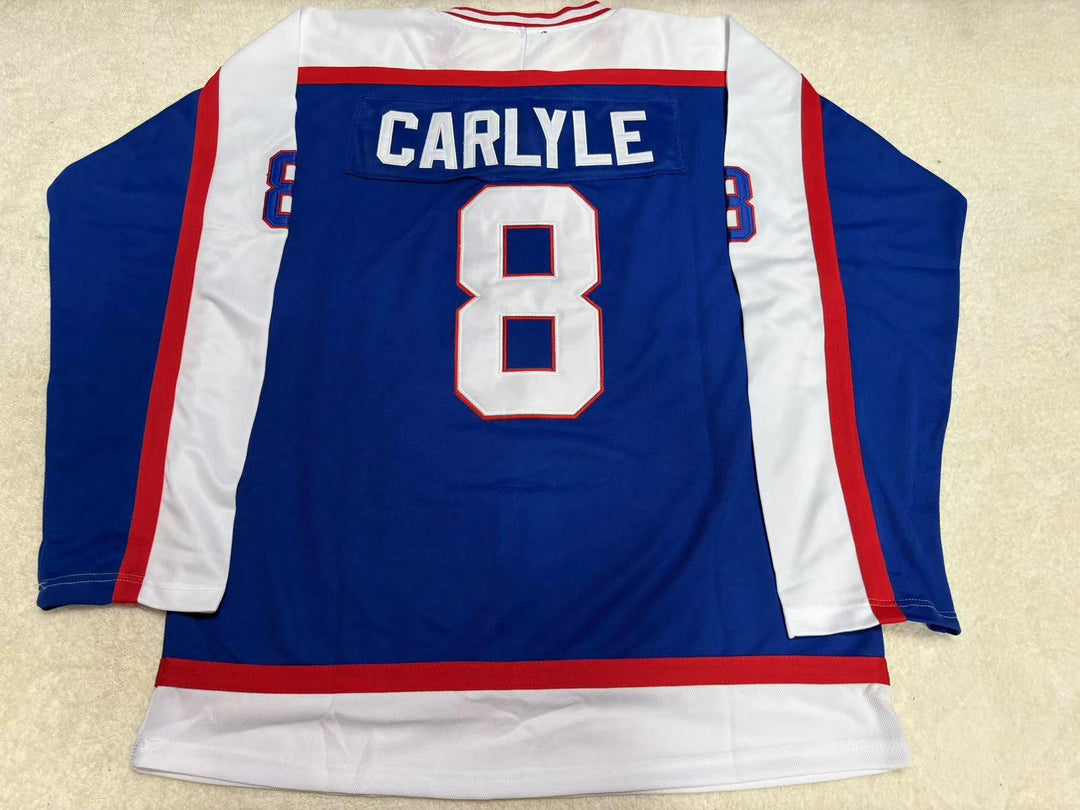 Custom Any Name Number RANDY CARLYLE 8 WINNIPEG JETS HOCKEY JERSEY Stitched Top Stitched S-6XL