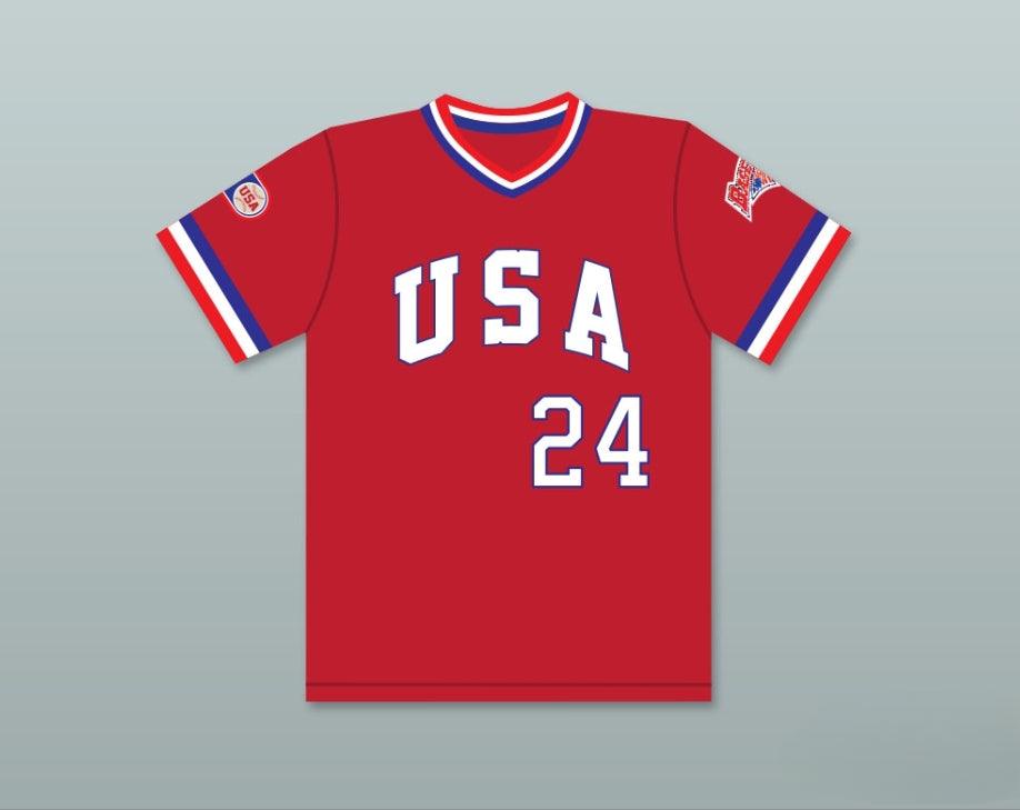 Custom Any Name Number B.J. SURHOFF 24 1984 USA TEAM RED BASEBALL JERSEY Top Stitched S-6XL