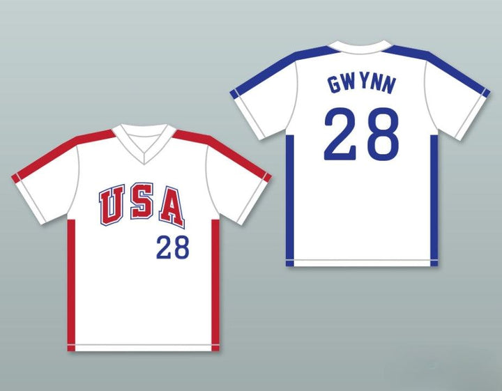 Custom Any Name Number CHRIS GWYNN 28 1984 USA TEAM WHITE BASEBALL JERSEY Top Stitched S-6XL