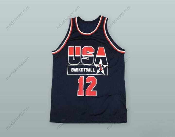 CUSTOM ANY Name Number DOMINQUE WILKINS 12 USA BASKETBALL JERSEY Top Stitched S-6XL