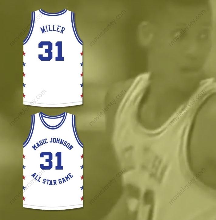 CUSTOM ANY Name Number REGGIE MILLER 31 MAGIC JOHNSON ALL STAR GAME WHITE BASKETBALL JERSEY 1990 MIDSUMMER NIGHT'S MAGIC CHARITY EVENT Top Stitched S-6XL