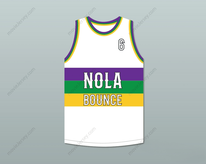 CUSTOM ANY Name Number HOT BOY RONALD 6 NOLA BOUNCE WHITE BASKETBALL JERSEY Top Stitched S-6XL