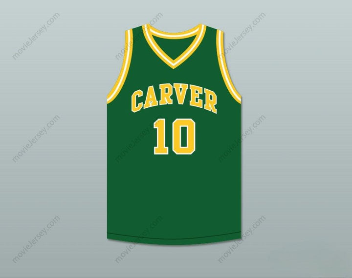 CUSTOM ANY Name Number TIM HARDAWAY 10 CARVER MILITARY ACADEMY CHALLENGERS GREEN BASKETBALL JERSEY 1 Top Stitched S-6XL