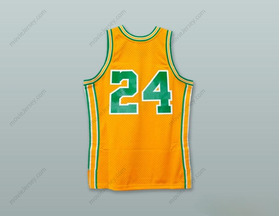 CUSTOM ANY Name Number RICK BARRY 24 YELLOW BASKETBALL JERSEY Top Stitched S-6XL