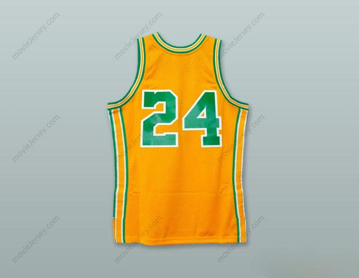 CUSTOM ANY Name Number RICK BARRY 24 YELLOW BASKETBALL JERSEY Top Stitched S-6XL