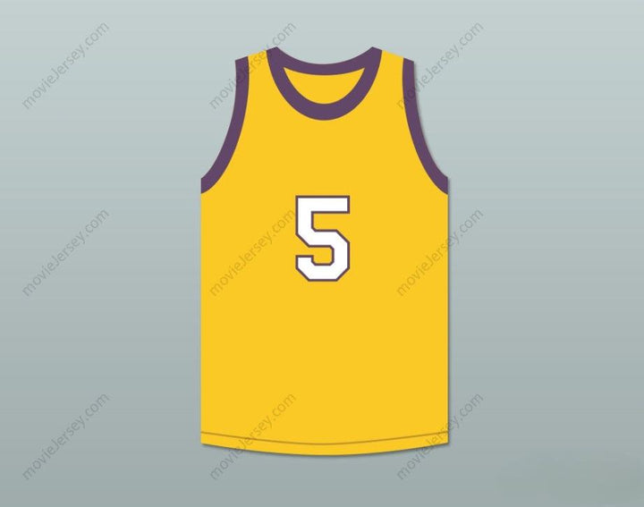 CUSTOM ANY Name Number SAFFRON JOHNSON 5   YELLOW BASKETBALL JERSEY MADTV SKIT Top Stitched S-6XL