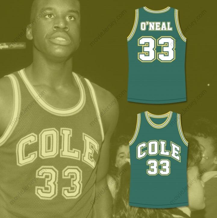 CUSTOM ANY Name Number SHAQUILLE O'NEAL 33 ROBERT G. COLE HIGH SCHOOL BASKETBALL JERSEY STITCH SEWN Top Stitched S-6XL