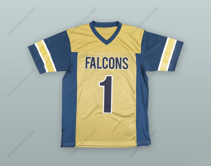CUSTOM ANY Name Number STEFON DIGGS 1 OUR LADY OF GOOD COUNSEL HIGH SCHOOL FALCONS GOLD FOOTBALL JERSEY Top Stitched S-6XL