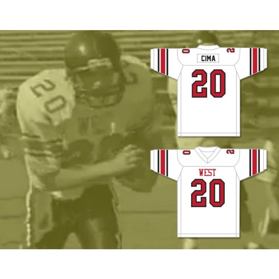CUSTOM ANY Name Number GREG CIMA 20 WEST HIGH SCHOOL FOOTBALL JERSEY WINDRUNNER Top Stitched S-6XL