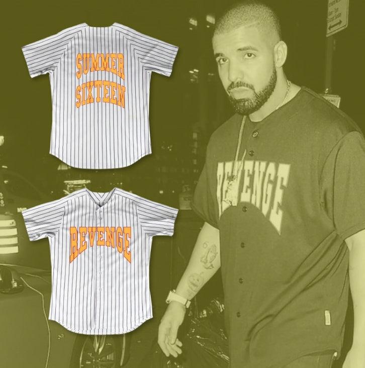 Custom Any Name Number DRAKE SUMMER SIXTEEN REVENGE PINSTRIPED BASEBALL JERSEY Top Stitched S-6XL