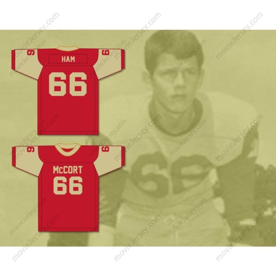 CUSTOM ANY Name Number JACK HAM 66 BISHOP MCCORT HIGH SCHOOL CRIMSON CRUSHERS Football Jersey Top Stitched S-6XL