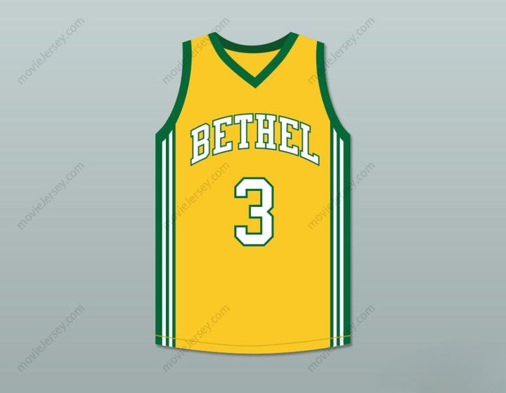 CUSTOM ANY Name Number ALLEN IVERSON 3 BETHEL HIGH SCHOOL YELLOW BASKETBALL JERSEY Top Stitched S-6XL