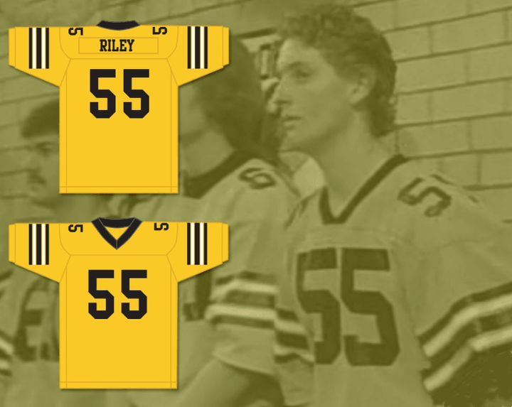 CUSTOM ANY Name Number BRIAN RILEY 55 AMPIPE HIGH SCHOOL BULLDOGS Football Jersey Top Stitched S-6XL