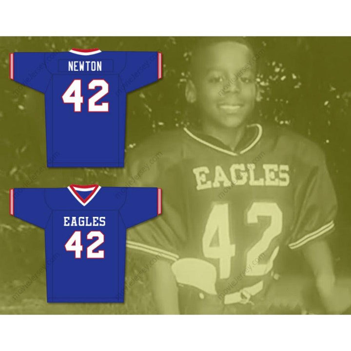 CUSTOM ANY Name Number CAM NEWTON 42  MIDDLE SCHOOL FOOTBALL JERSEY Top Stitched S-6XL
