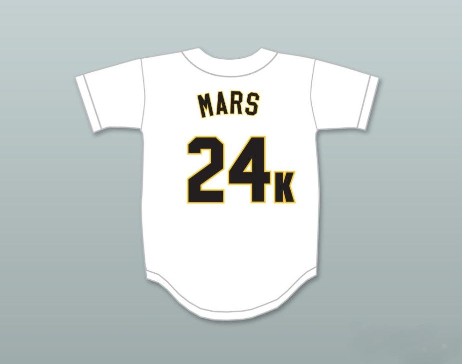 Custom Any Name Number BRUNO MARS 24K HOOLIGANS WHITE BASEBALL JERSEY BET AWARDS Top Stitched S-6XL