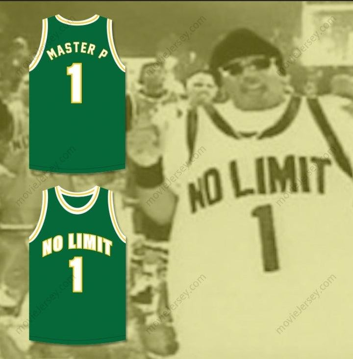 CUSTOM ANY Name Number MASTER P 1 NO LIMIT GREEN BASKETBALL JERSEY Top Stitched S-6XL