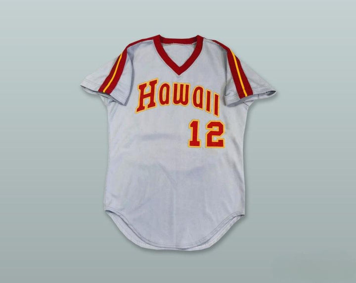 Custom Any Name Number  ISLANDERS 12 GRAY PULLOVER BASEBALL JERSEY Top Stitched S-6XL