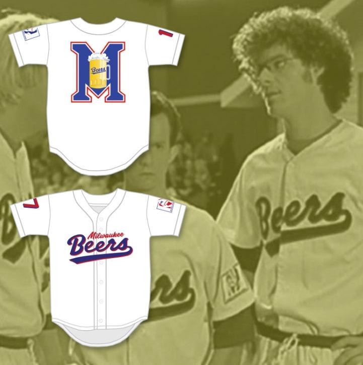 Custom Any Name Number DOUG REMER 17  BEERS LOGO DELUXE BASEKETBALL WHITE BASEBALL JERSEY Top Stitched S-6XL