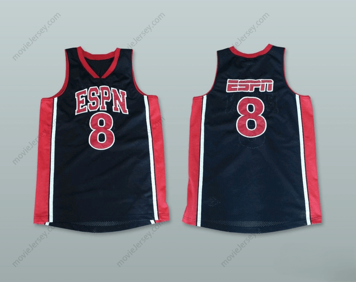 CUSTOM ANY Name Number ENTERTAINMENT AND SPORTS PROGRAMMING NETWORK 8 BASKETBALL JERSEY Top Stitched S-6XL