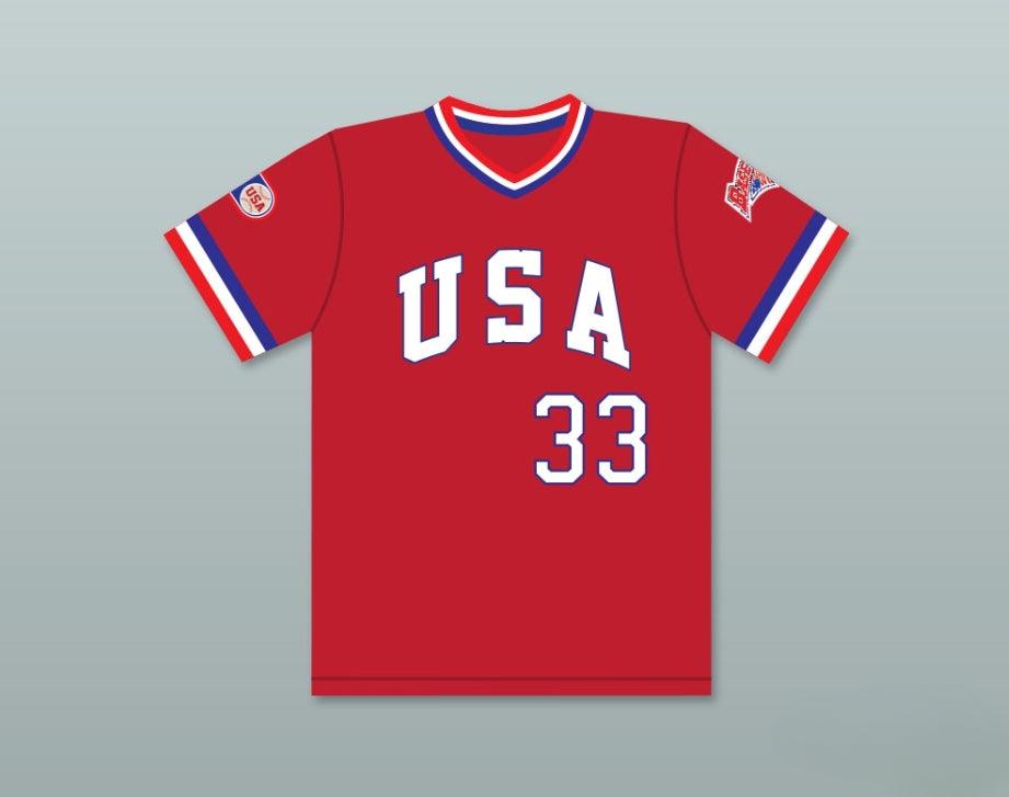 Custom Any Name Number BOB CAFFREY 33 1984 USA TEAM RED BASEBALL JERSEY Top Stitched S-6XL