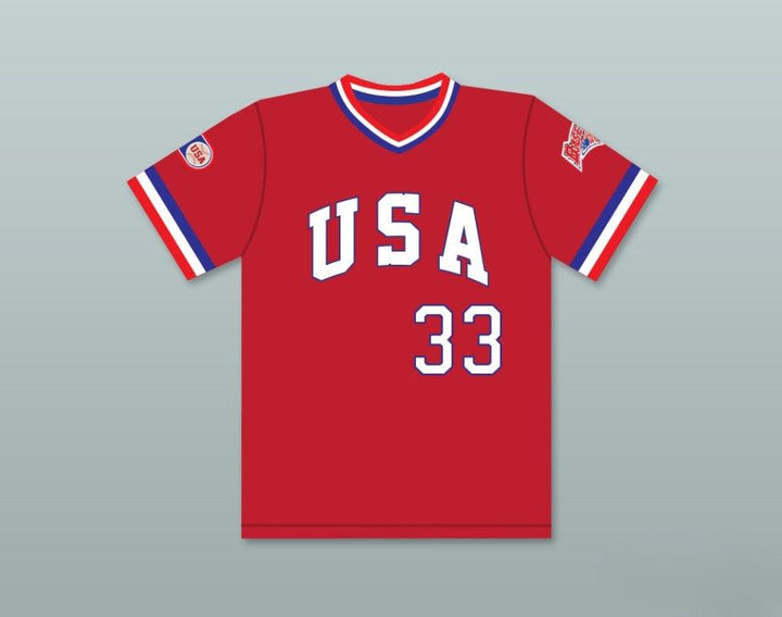 Custom Any Name Number BOB CAFFREY 33 1984 USA TEAM RED BASEBALL JERSEY Top Stitched S-6XL