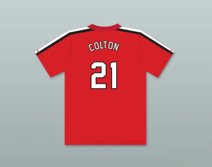 Custom Any Name Number LARRY COLTON 21   RED BASEBALL JERSEY THE BATTERED BASTARDS OF BASEBALL Top Stitched S-6XL