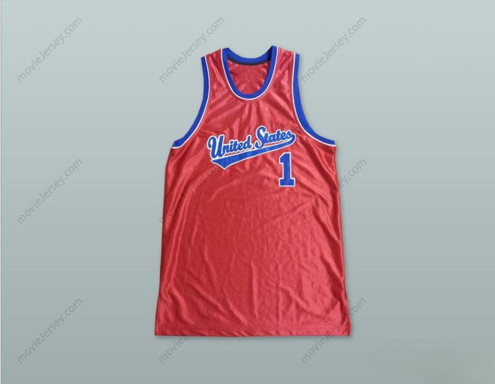CUSTOM ANY Name Number UNITED STATES 1 RED BASKETBALL JERSEY Top Stitched S-6XL
