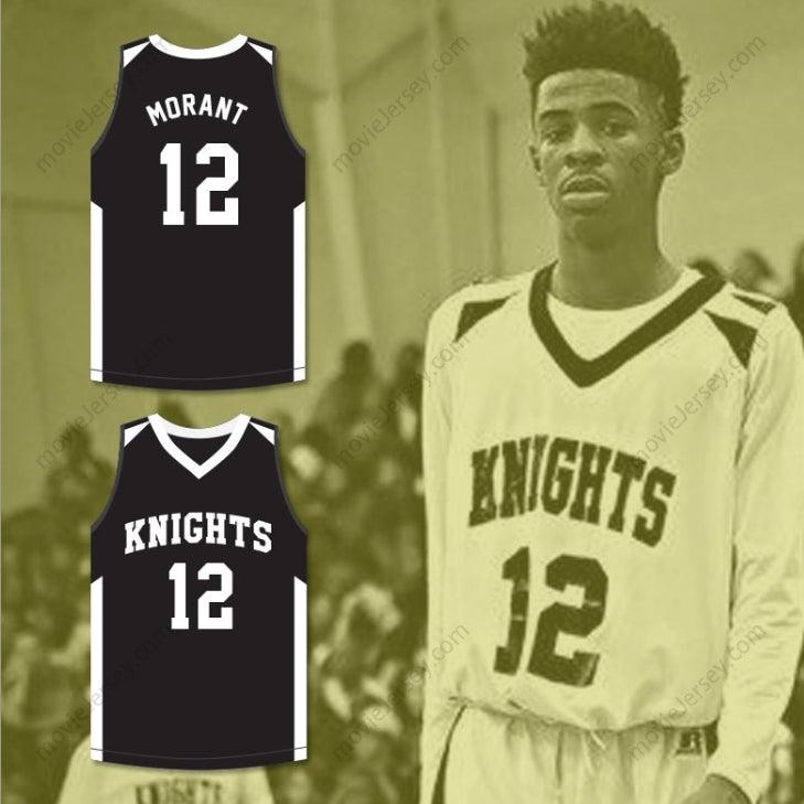 CUSTOM ANY Name Number JA MORANT 12 CRESTWOOD HIGH SCHOOL KNIGHTS BLACK BASKETBALL JERSEY 2 Top Stitched S-6XL
