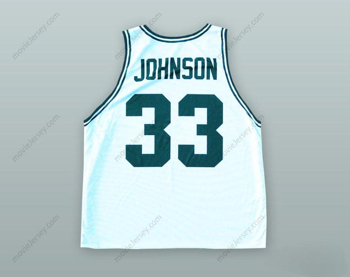 CUSTOM ANY Name Number MAGIC JOHNSON 33   WHITE BASKETBALL JERSEY Top Stitched S-6XL