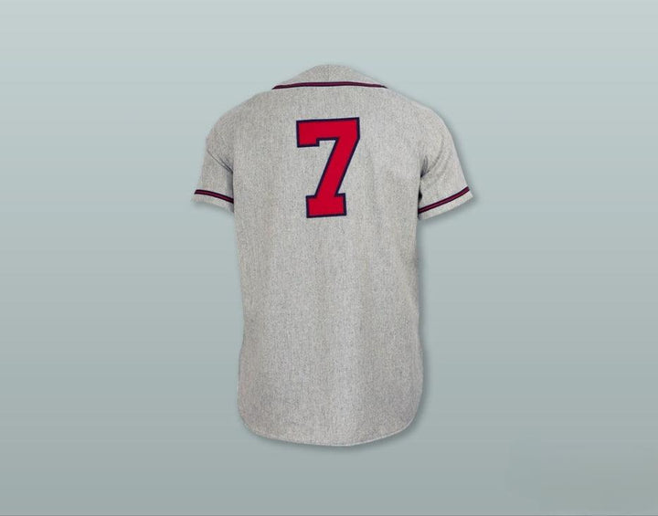 Custom Any Name Number  CRACKERS 7 GRAY BUTTON DOWN THROWBACK BASEBALL JERSEY Top Stitched S-6XL