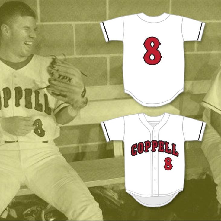 Custom Any Name Number COREY KLUBER 8  HIGH SCHOOL COWBOYS WHITE BASEBALL JERSEY 1 Top Stitched S-6XL