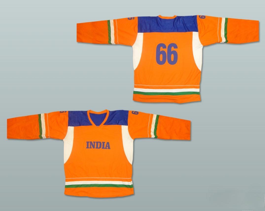 Custom Any Name Number India National Team Orange Hockey Jersey Any Player or Number Stitched Top Stitched S-6XL