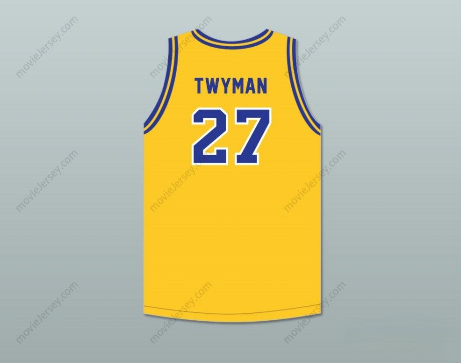 CUSTOM ANY Name Number JACK TWYMAN 27 CENTRAL CATHOLIC HIGH SCHOOL PITTSBURGH VIKINGS YELLOW GOLD BASKETBALL JERSEY Top Stitched S-6XL