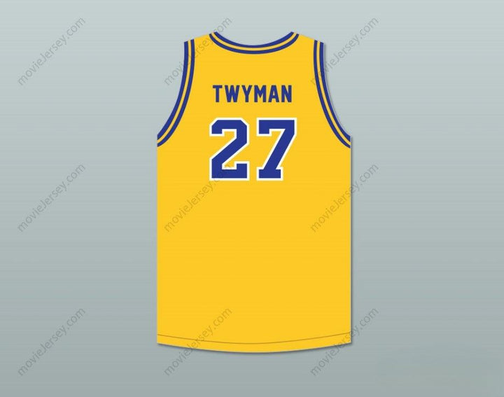 CUSTOM ANY Name Number JACK TWYMAN 27 CENTRAL CATHOLIC HIGH SCHOOL PITTSBURGH VIKINGS YELLOW GOLD BASKETBALL JERSEY Top Stitched S-6XL