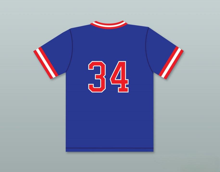 Custom Any Name Number PLAYER 34  HIGH SCHOOL BLUE BASEBALL JERSEY Top Stitched S-6XL