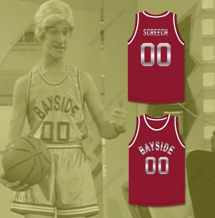 CUSTOM ANY Name Number SAVED BY THE BELL SCREECH 00 BAYSIDE TIGERS BASKETBALL JERSEY MAROON Top Stitched S-6XL