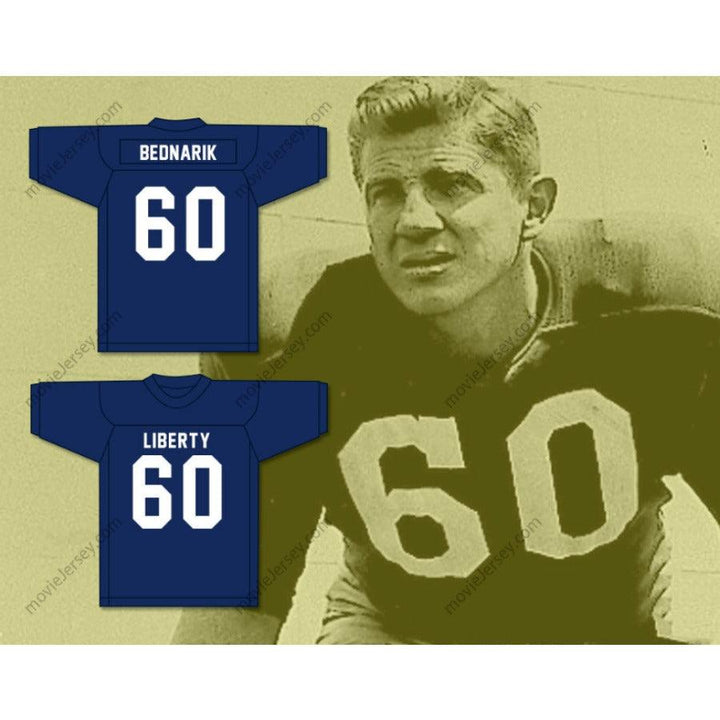 CUSTOM ANY Name Number CUSTOM ANY Name CHUCK BEDNARIK 60 LIBERTY HIGH SCHOOL FOOTBALL JERSEY S-6XL Top Stitched S-6XL