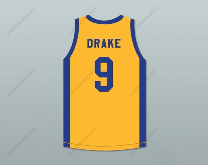 CUSTOM ANY Name Number DRAKE 9 DEGRASSI COMMUNITY SCHOOL PANTHERS AWAY BASKETBALL JERSEY WITH PATCH Top Stitched S-6XL