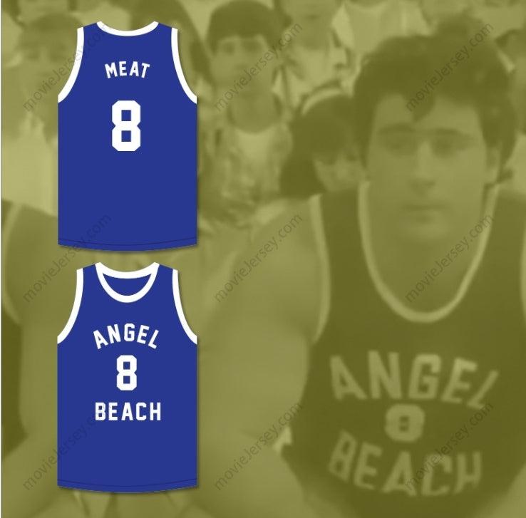 CUSTOM ANY Name Number 'MEAT' TUPERELLO 8 ANGEL BEACH  BLUE BASKETBALL JERSEY PORKY'S REVENGE Top Stitched S-6XL