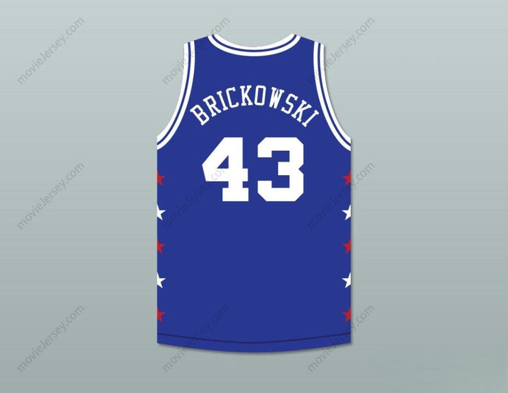 CUSTOM ANY Name Number FRANK BRICKOWSKI 43 MAGIC JOHNSON ALL STAR GAME BLUE BASKETBALL JERSEY 1989 MIDSUMMER NIGHT'S MAGIC CHARITY EVENT Top Stitched S-6XL