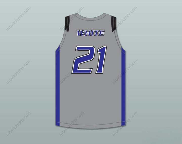 CUSTOM ANY Name Number DERRICK WHITE 21 LEGEND HIGH SCHOOL TITANS GRAY BASKETBALL JERSEY 2 Top Stitched S-6XL