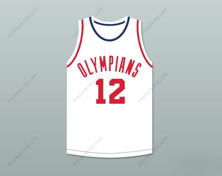 CUSTOM ANY Name Number RALPH BEARD 12  OLYMPIANS WHITE BASKETBALL JERSEY Top Stitched S-6XL