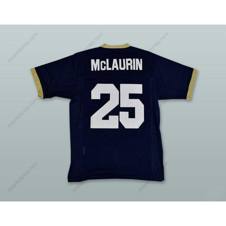 CUSTOM ANY Name Number TERRY MCLAURIN 25 CATHEDRAL HIGH SCHOOL LEPRECHAUNS NAVY BLUE Football Jersey Top Stitched S-6XL