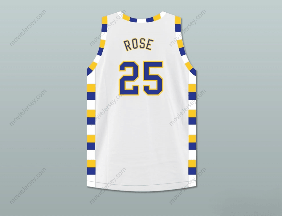 CUSTOM ANY Name Number DERRICK ROSE 25 SIMEON CAREER ACADEMY WOLVERINES WHITE BASKETBALL JERSEY 2 Top Stitched S-6XL