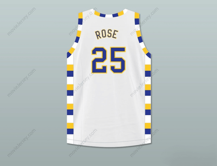 CUSTOM ANY Name Number DERRICK ROSE 25 SIMEON CAREER ACADEMY WOLVERINES WHITE BASKETBALL JERSEY 2 Top Stitched S-6XL